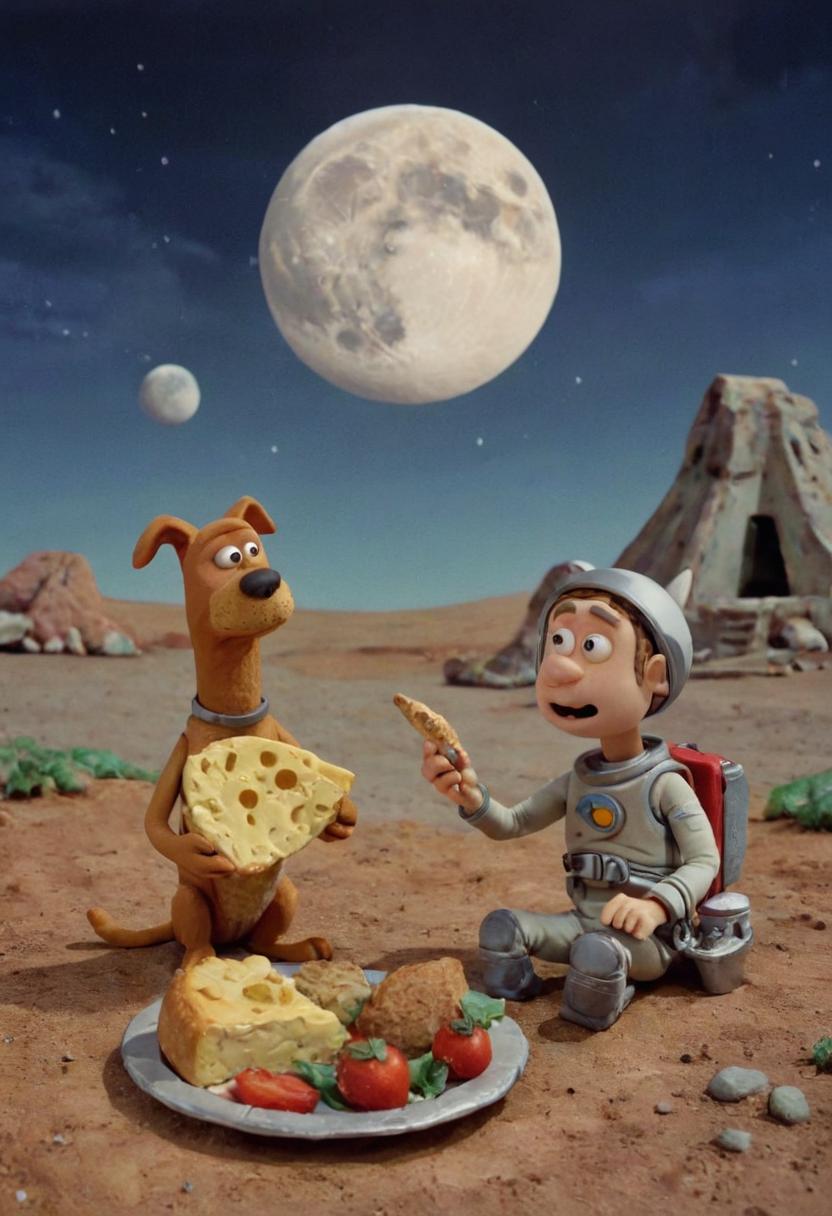 A claymation scene