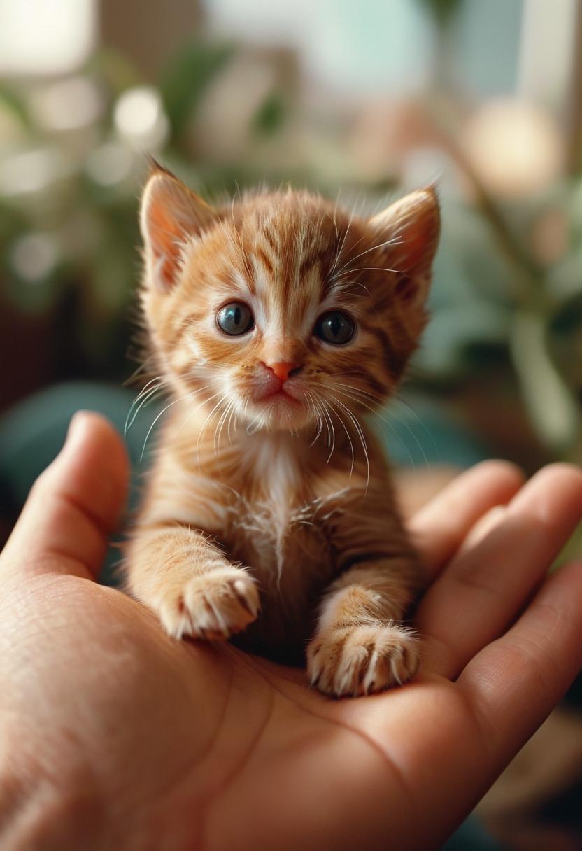 A tiny kitten